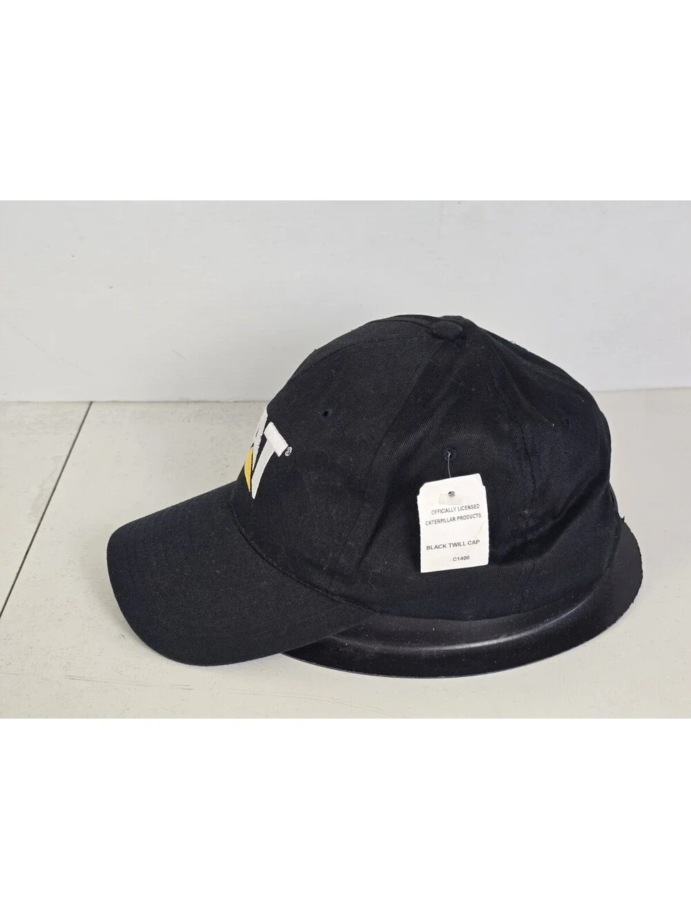 Vintage CAT Equipment Black StrapBack Hat OSFA Cotton Cap Adult Size NEW